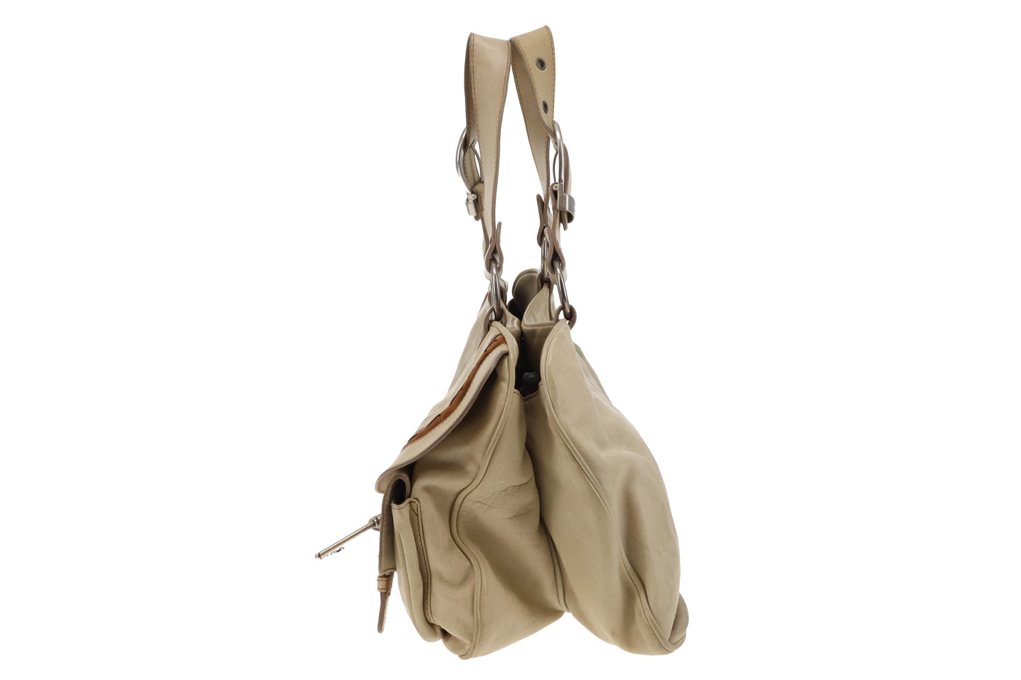 Dior Gaucho Vintage Saddle Bag Off White