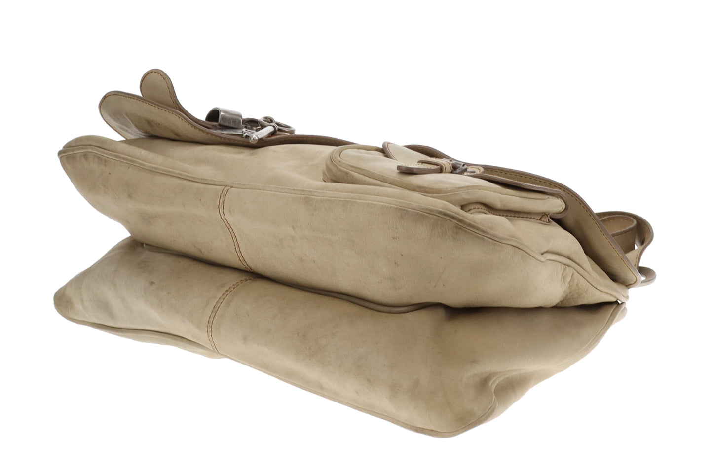 Dior Gaucho Vintage Saddle Bag Off White