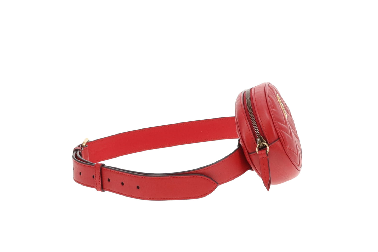 Gucci Marmont Belt Bag Oval Red Leather