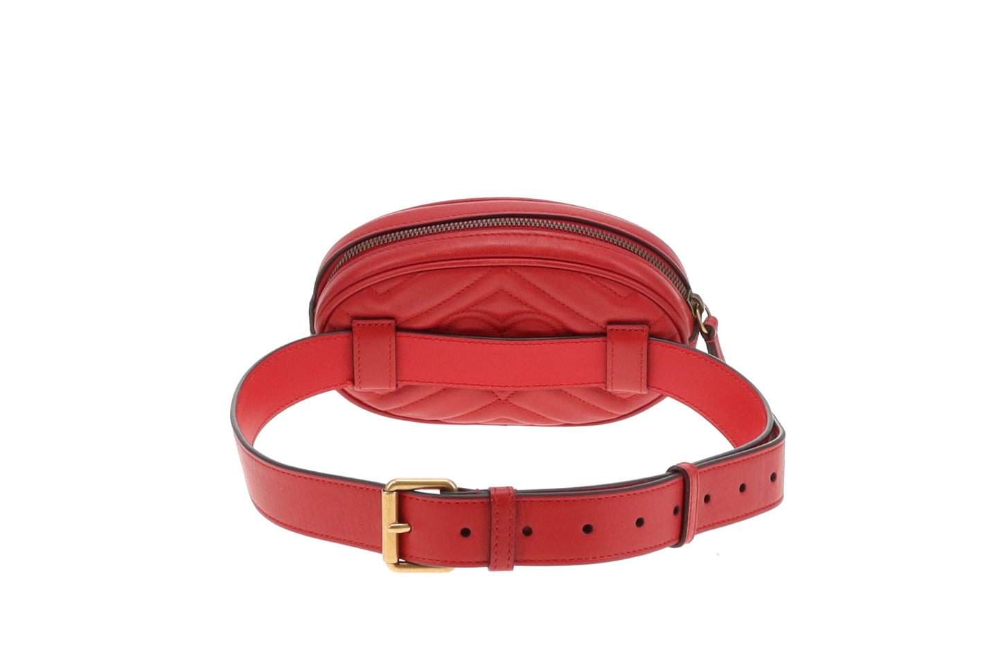 Gucci Marmont Belt Bag Oval Red Leather