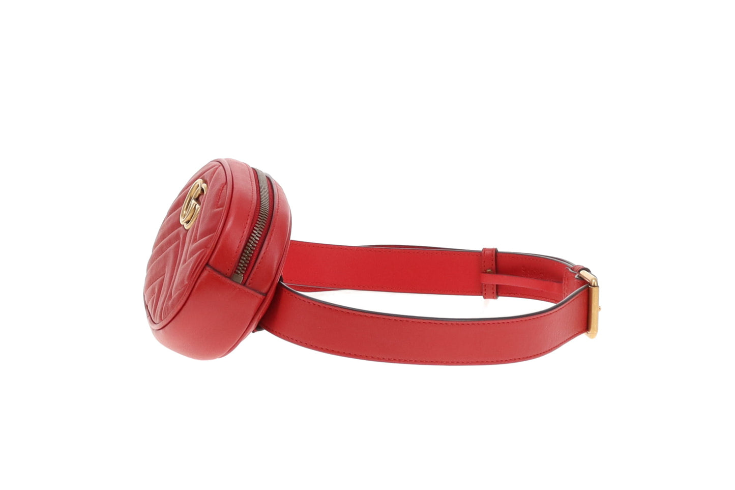 Gucci Marmont Belt Bag Oval Red Leather