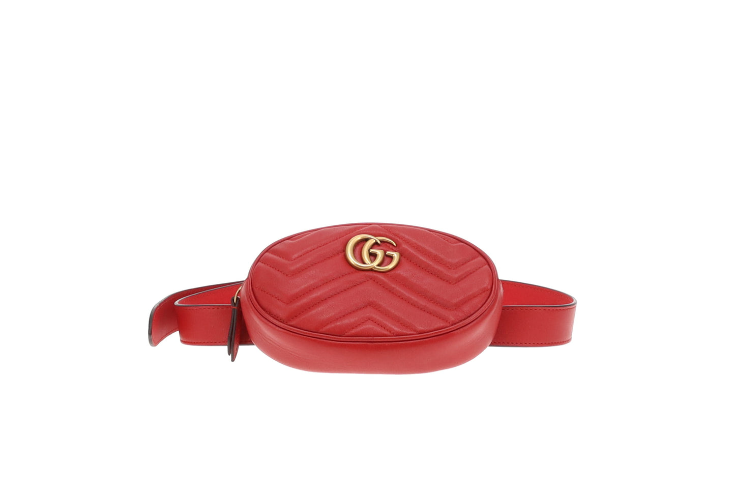 Gucci Marmont Belt Bag Oval Red Leather