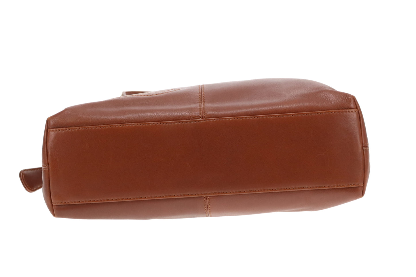 Chanel Logo Shoulder Bag Tan Leather Vintage 1997/99