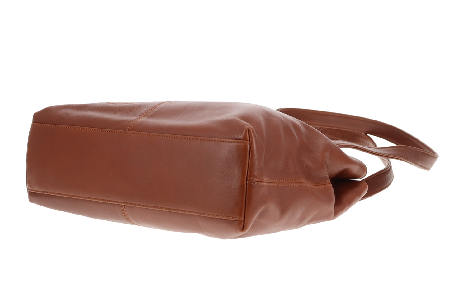 Chanel Logo Shoulder Bag Tan Leather Vintage 1997/99