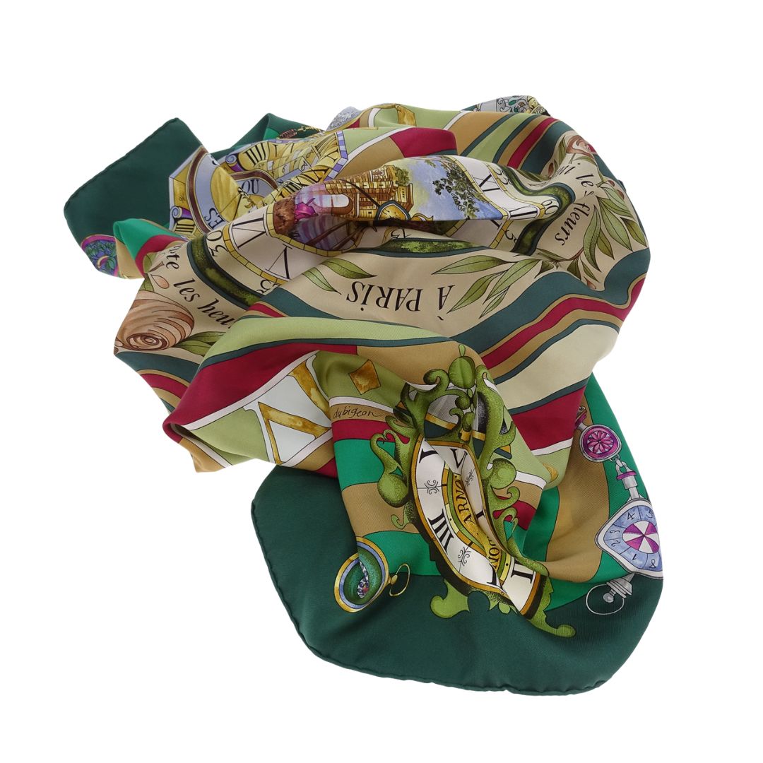 Hermes La Ronde des Heures Scarf 90 100% Silk
