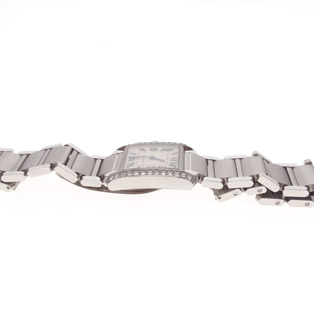 Cartier Tank Watch Medium Model Stainless Steel and Diamond (quartz movement)