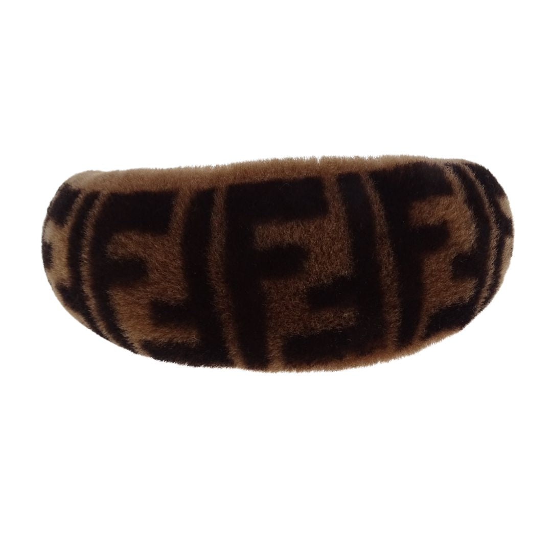Fendi Zucca Headband Brown Shearling Monogram