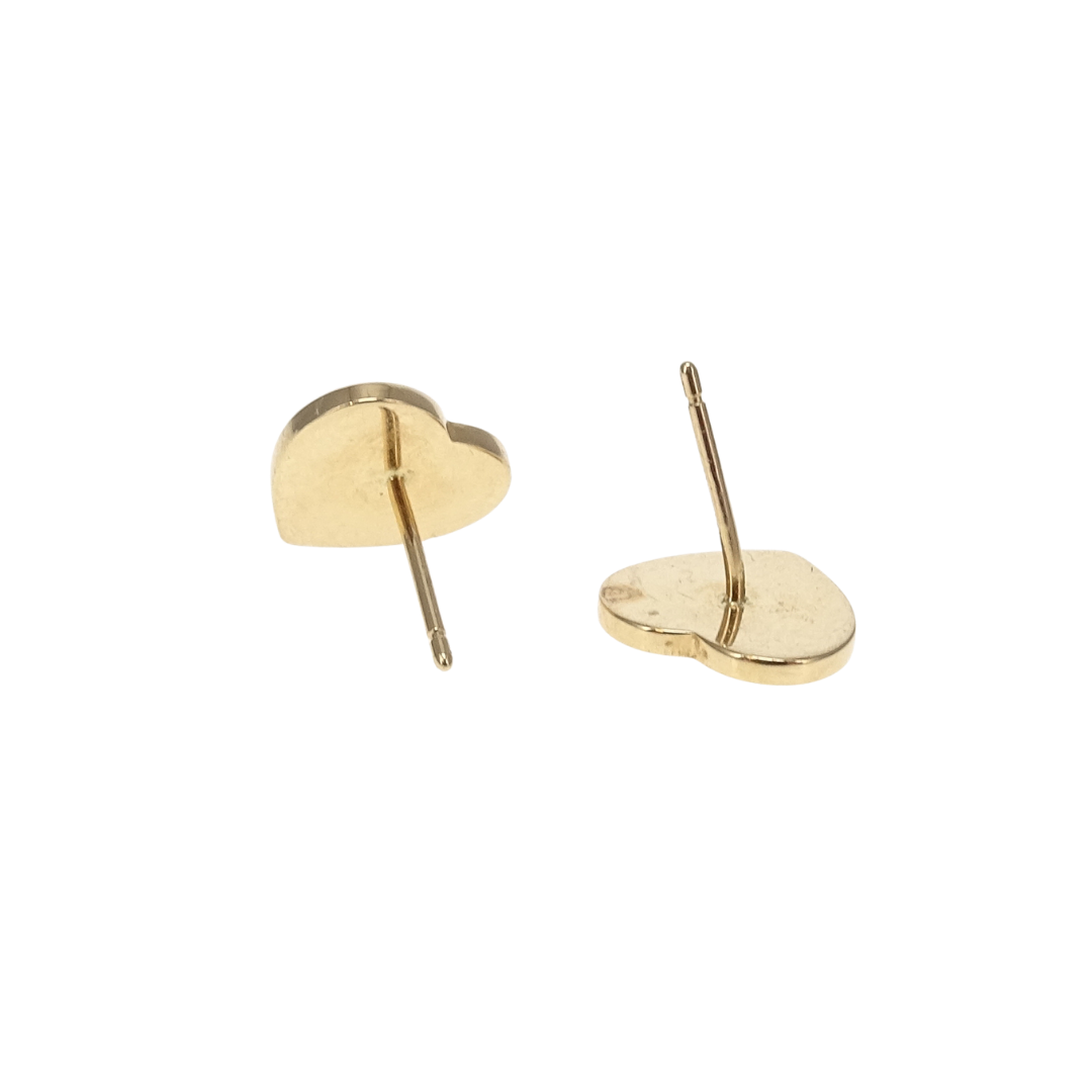 Tiffany & Co RTT Heart Stud Earrings 18k Yellow Gold