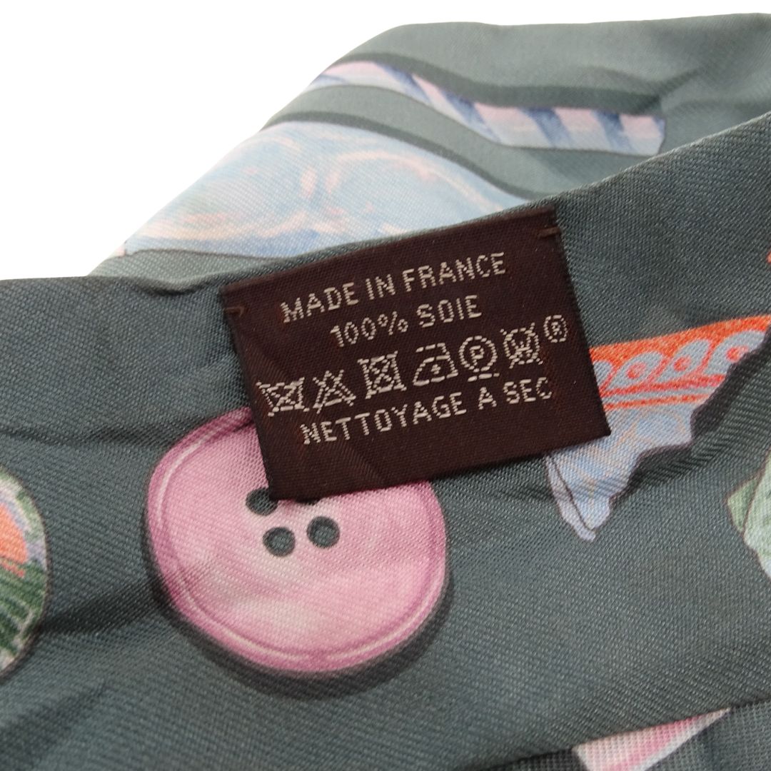 Hermes In The Pocket Twilly Vert-de-gris / Bleu Ciel / Abricot