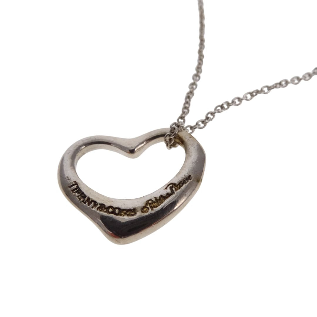 Tiffany & Co Open Heart Pendant On Chain In Sterling Silver Elsa Peretti
