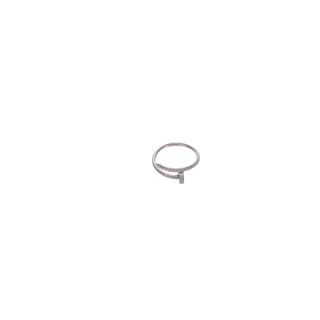 Cartier Juste Un Clou 18kt White Gold Ring With Diamonds (Size 55)