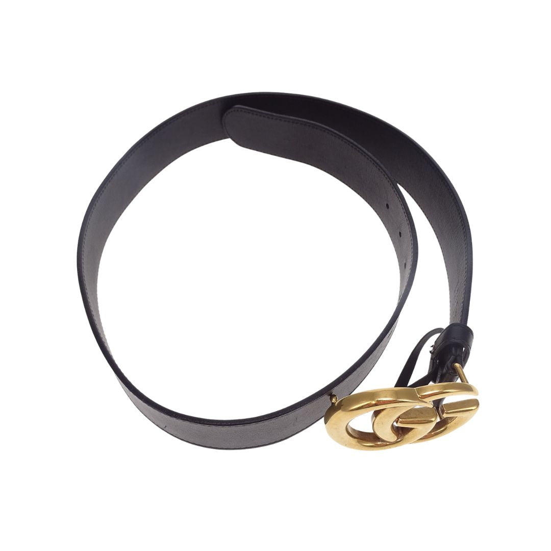 Gucci Marmont Belt 4cm Black GHW 85cm
