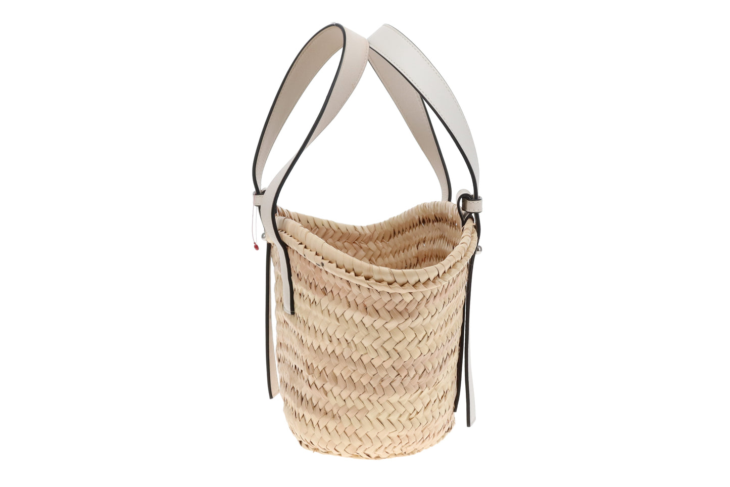 Loewe Basket Bag Small White Leather Trimmed