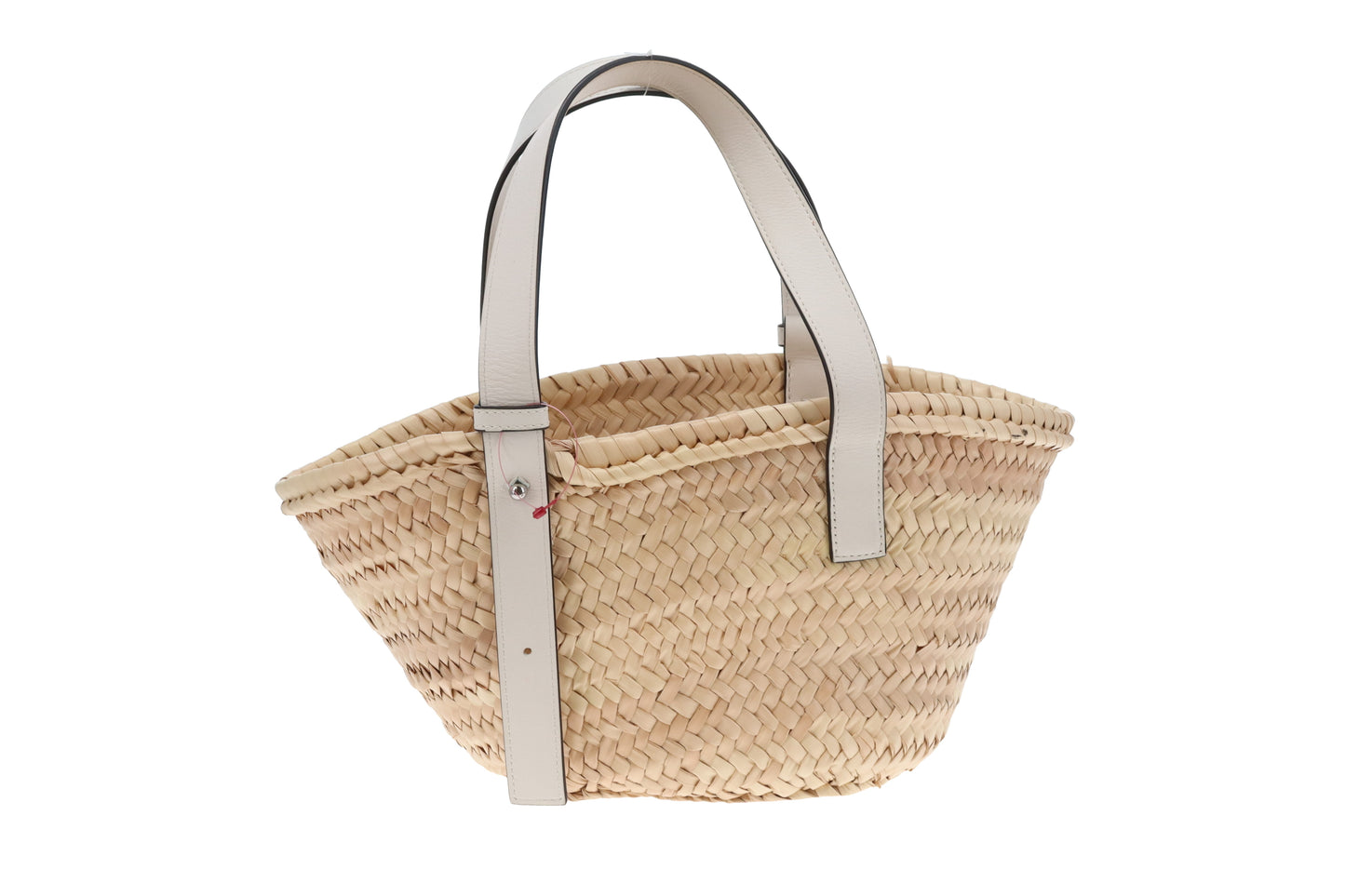 Loewe Basket Bag Small White Leather Trimmed