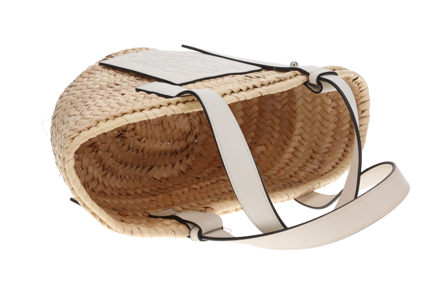 Loewe Basket Bag Small White Leather Trimmed