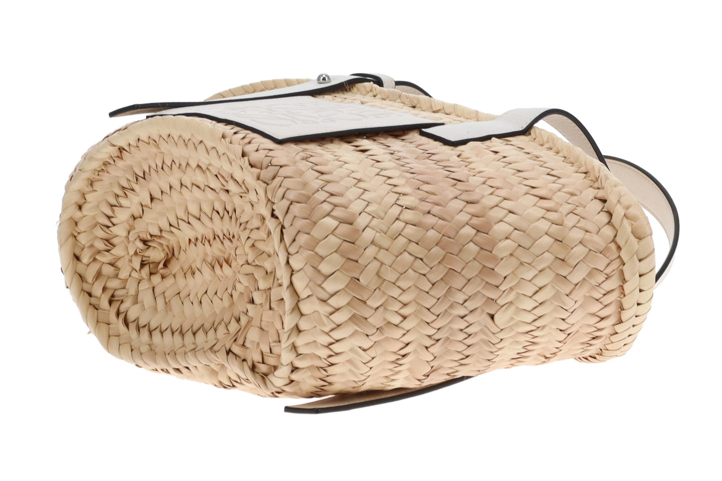 Loewe Basket Bag Small White Leather Trimmed