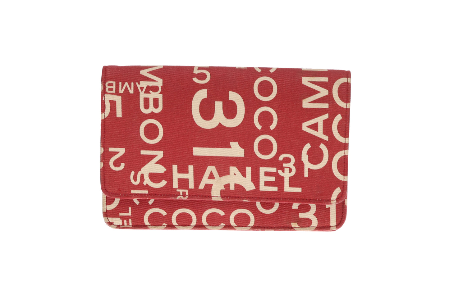 Chanel Wallet On Chain 31 Rue Cambon Red Canvas & Leather 2002/03