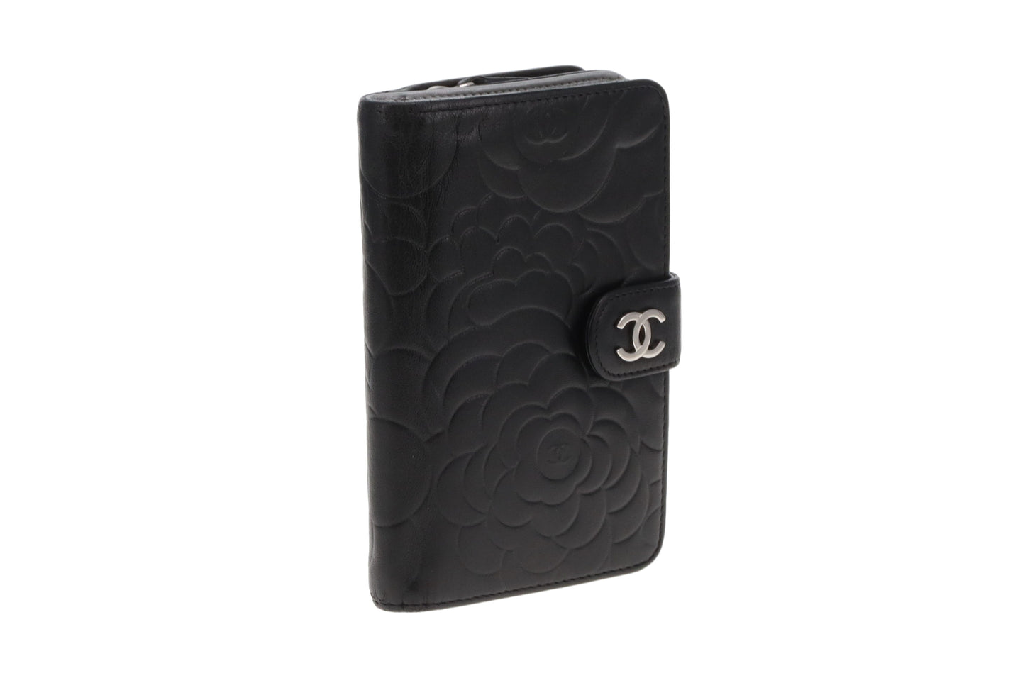 Chanel Wallet Camelia Embossed Black Leather 2012/13