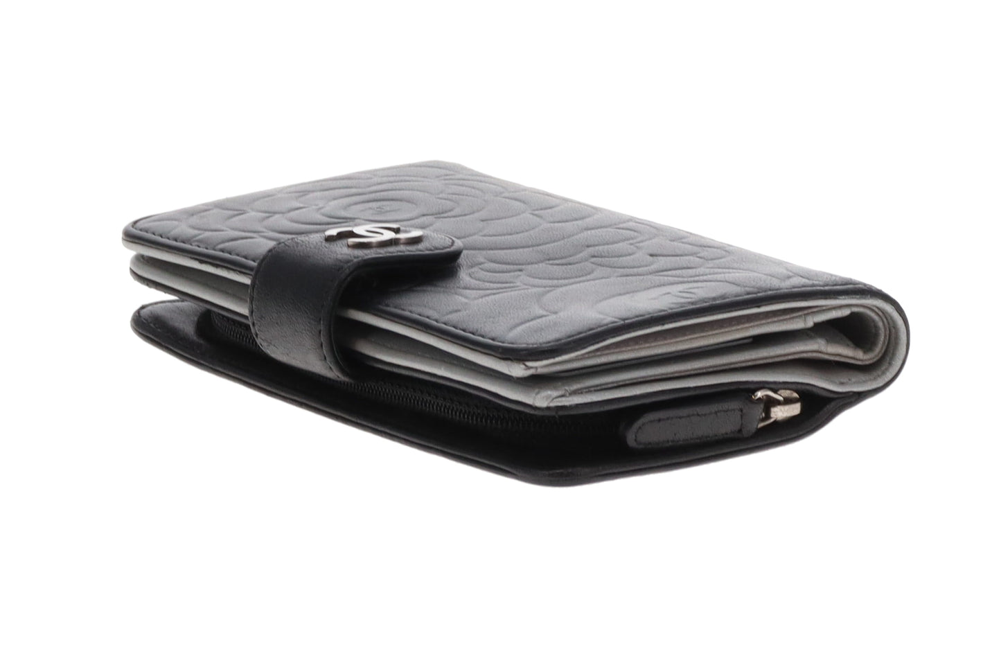 Chanel Wallet Camelia Embossed Black Leather 2012/13