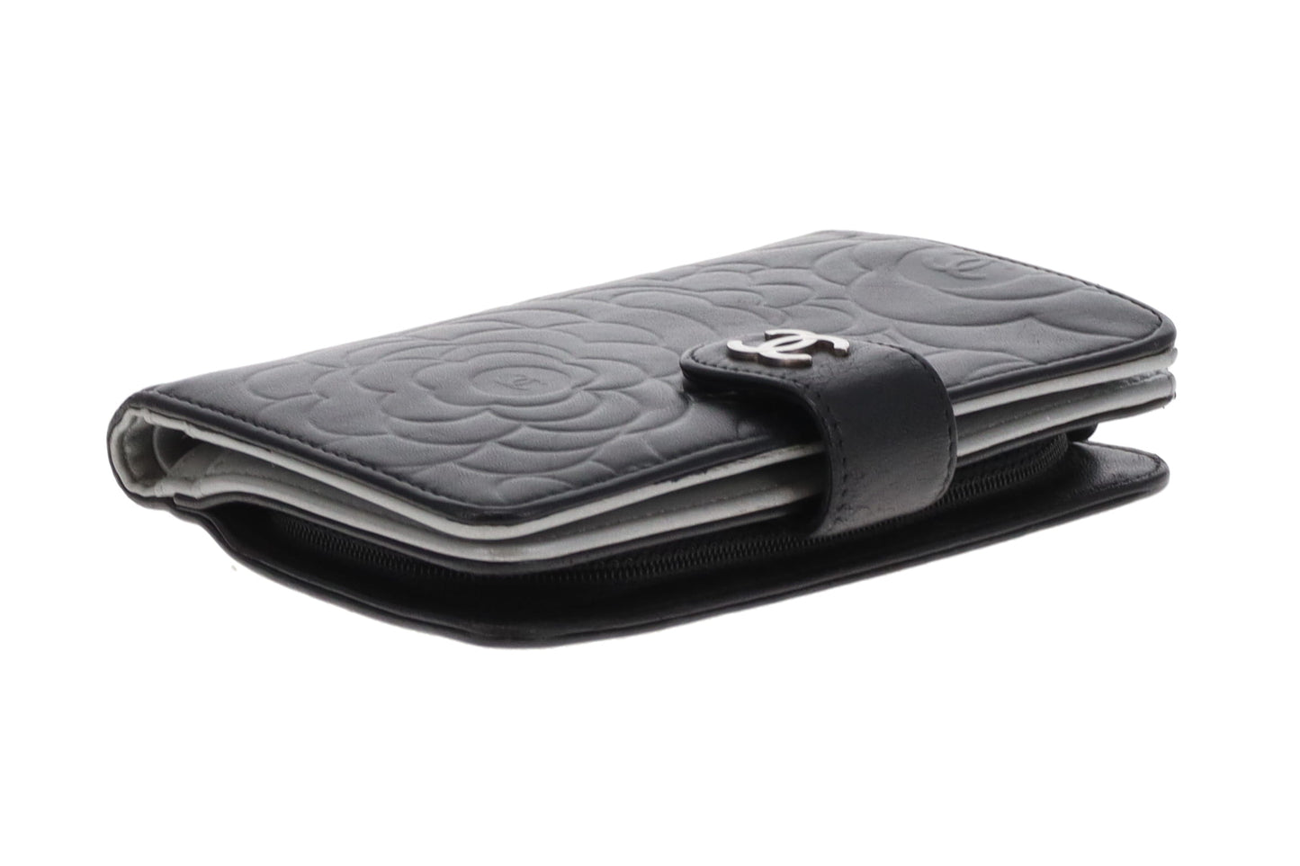 Chanel Wallet Camelia Embossed Black Leather 2012/13
