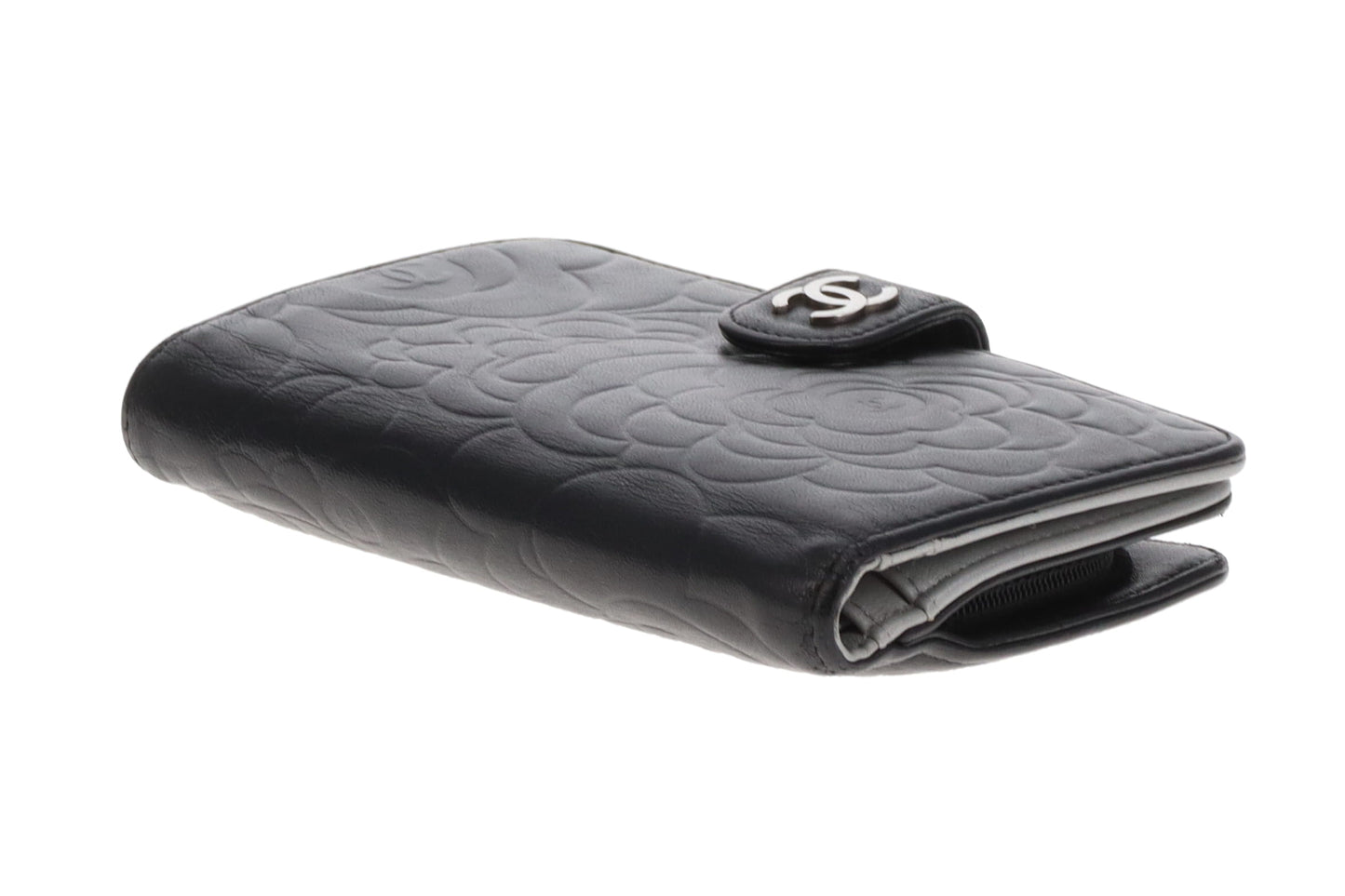 Chanel Wallet Camelia Embossed Black Leather 2012/13