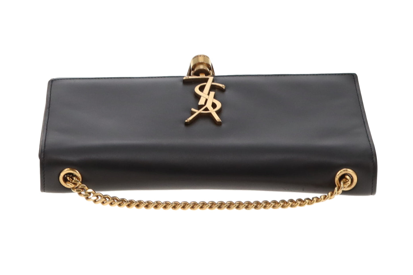 Saint Laurent Kate Tassel Chain Bag In Black Smooth Leather
