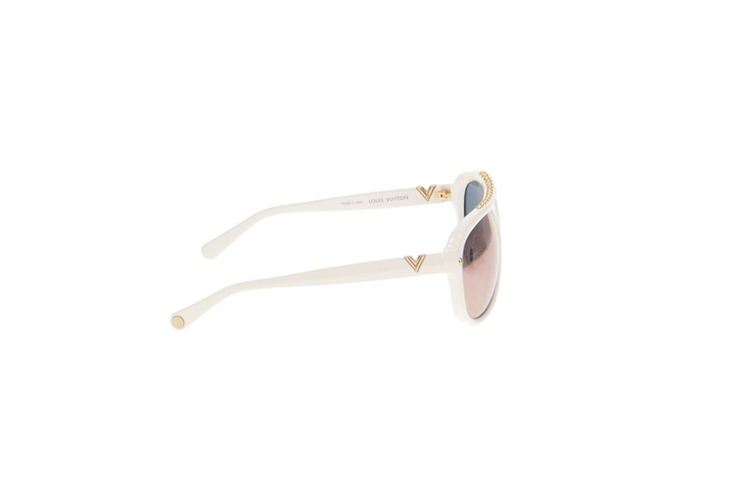 Louis Vuitton White Acetate Aviator Serpico Studded Sunglasses Z2358W