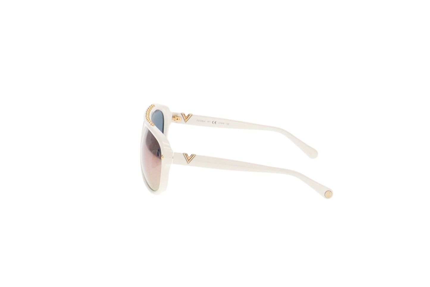 Louis Vuitton White Acetate Aviator Serpico Studded Sunglasses Z2358W