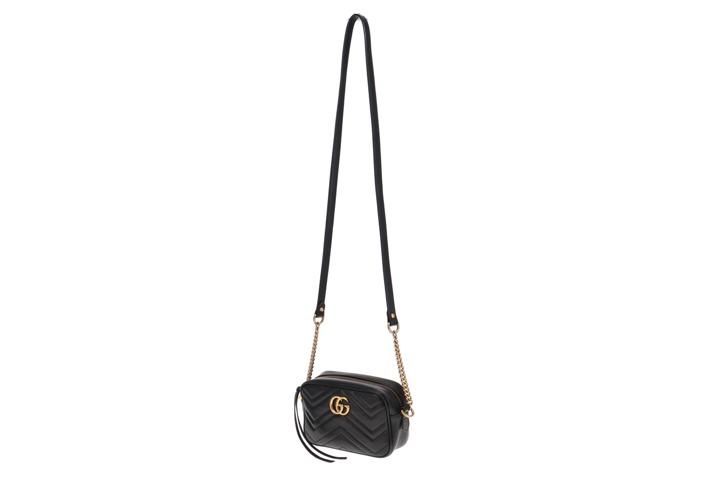 Gucci Black Quilted Leather Marmont Mini Camera Bag