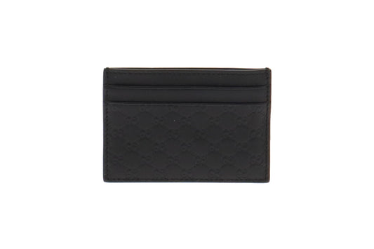 Gucci Black Micro Guccissima Leather Card Holder