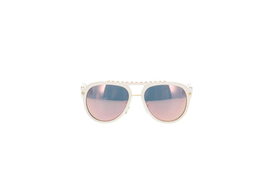 Louis Vuitton White Acetate Aviator Serpico Studded Sunglasses Z2358W