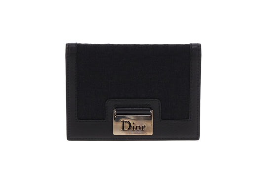 Dior Flap Card Holder Black Oblique