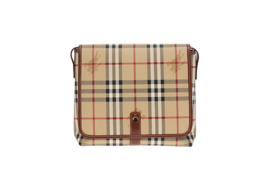Burberry Flap Messenger Check Canvas