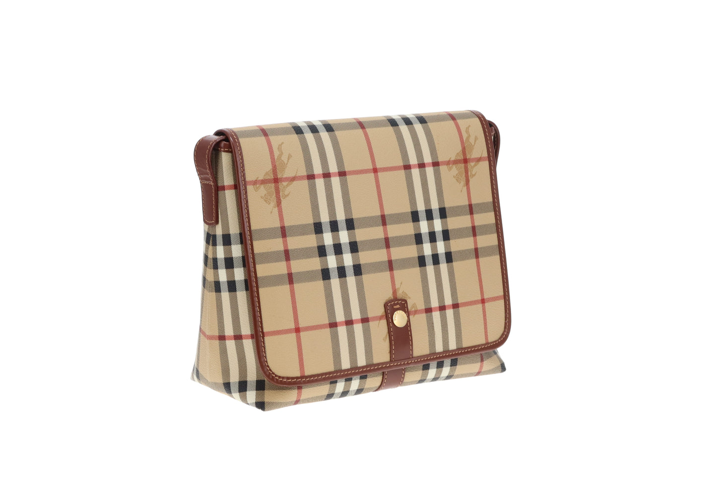 Burberry Flap Messenger Check Canvas