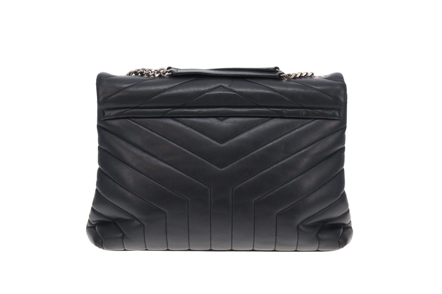 Saint Laurent LouLou Medium In Dark Smog Chevron Leather