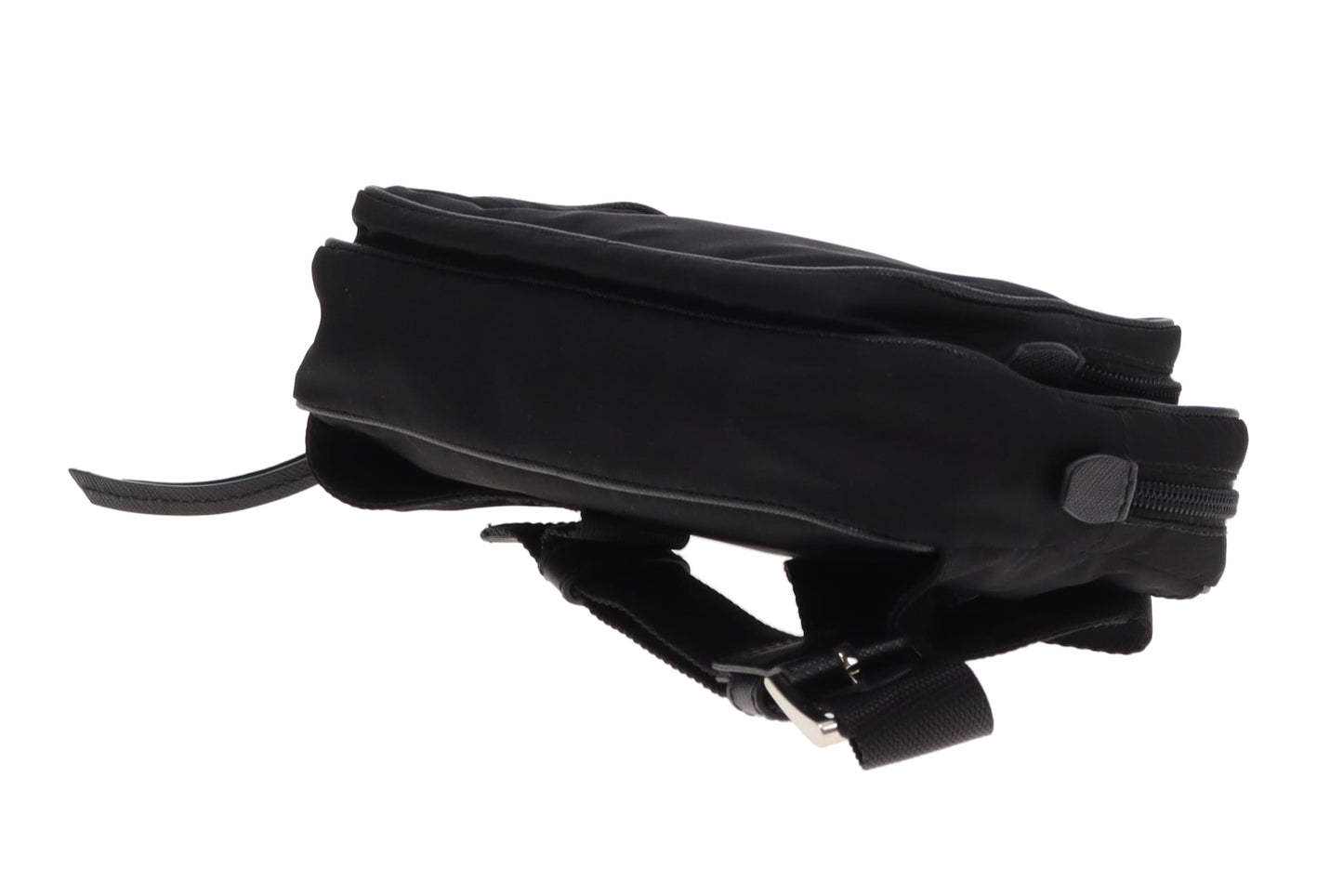 Prada Black Nylon Two Pocket Waist Bag