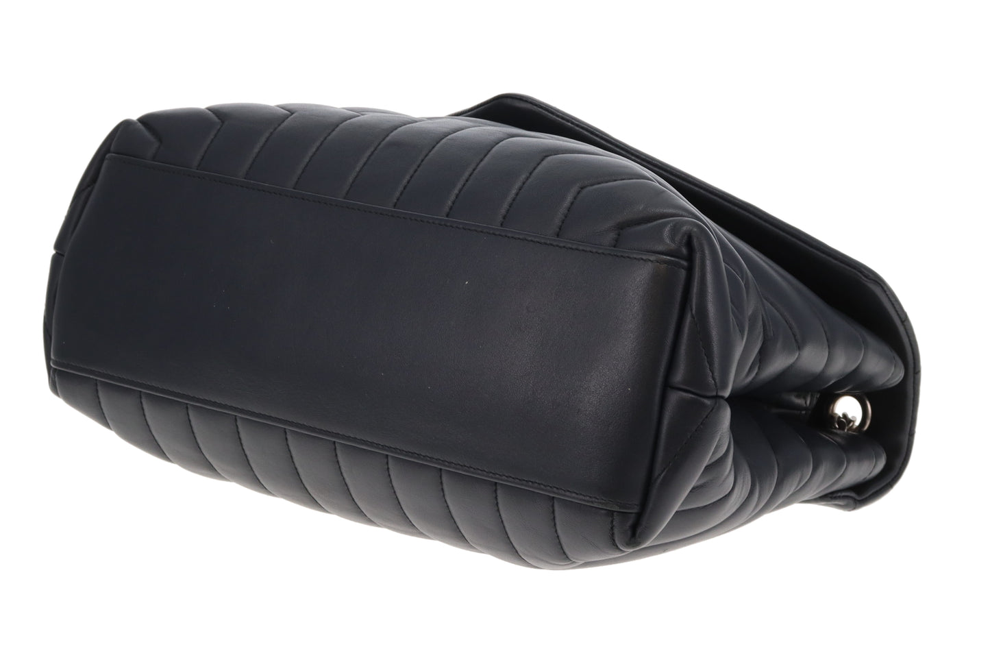 Saint Laurent LouLou Medium In Dark Smog Chevron Leather