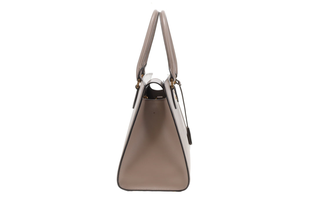 Prada 2-Way Tote Bag Grey Saffiano and Calf
