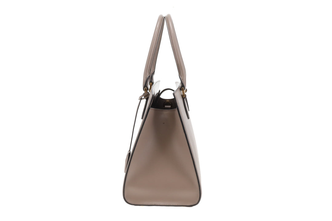 Prada 2-Way Tote Bag Grey Saffiano and Calf