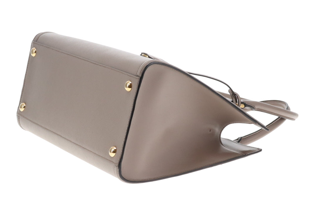 Prada 2-Way Tote Bag Grey Saffiano and Calf