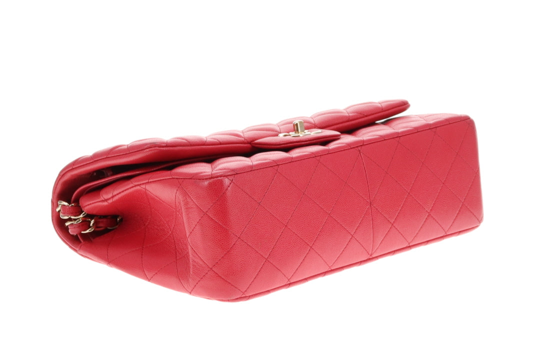 Chanel Classic Jumbo Double Flap Raspberry Caviar GHW 2019