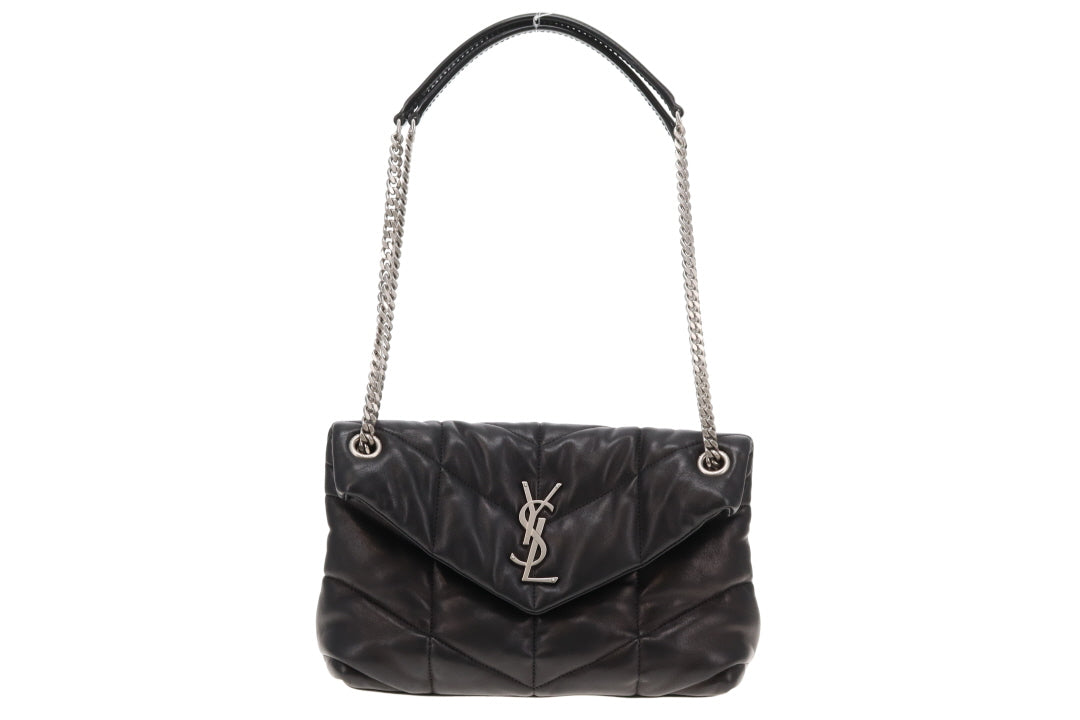 Saint Laurent Puffer Small Black Lambskin Silver HW 2021