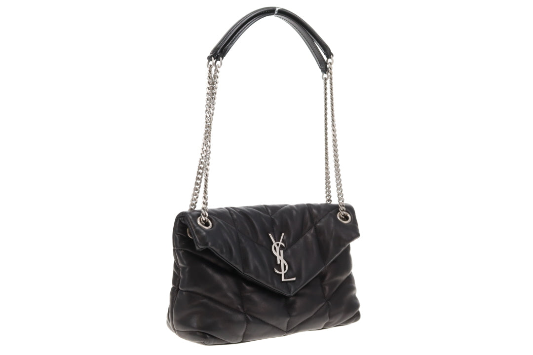 Saint Laurent Puffer Small Black Lambskin Silver HW 2021