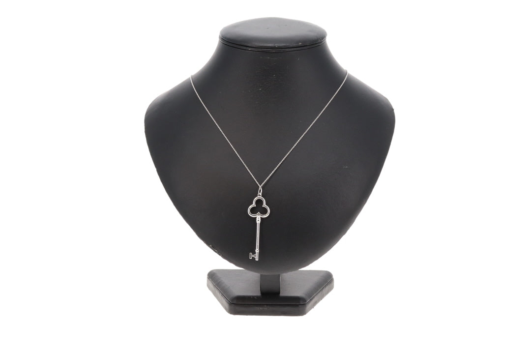 Tiffany & Co Large Key Pendant On Chain Sterling Silver 925