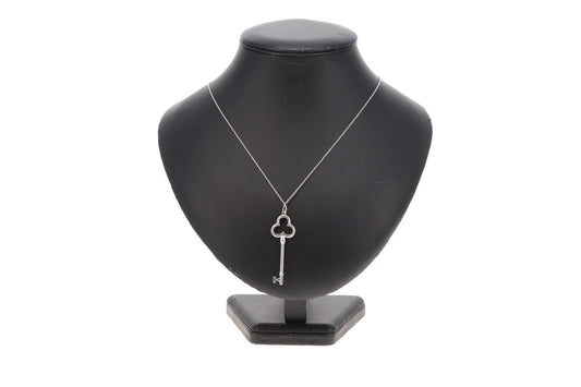 Tiffany & Co Large Key Pendant On Chain Sterling Silver 925
