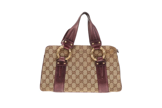 Gucci Tom Ford Era Bag GG Canvas and Metallic Purple Leather