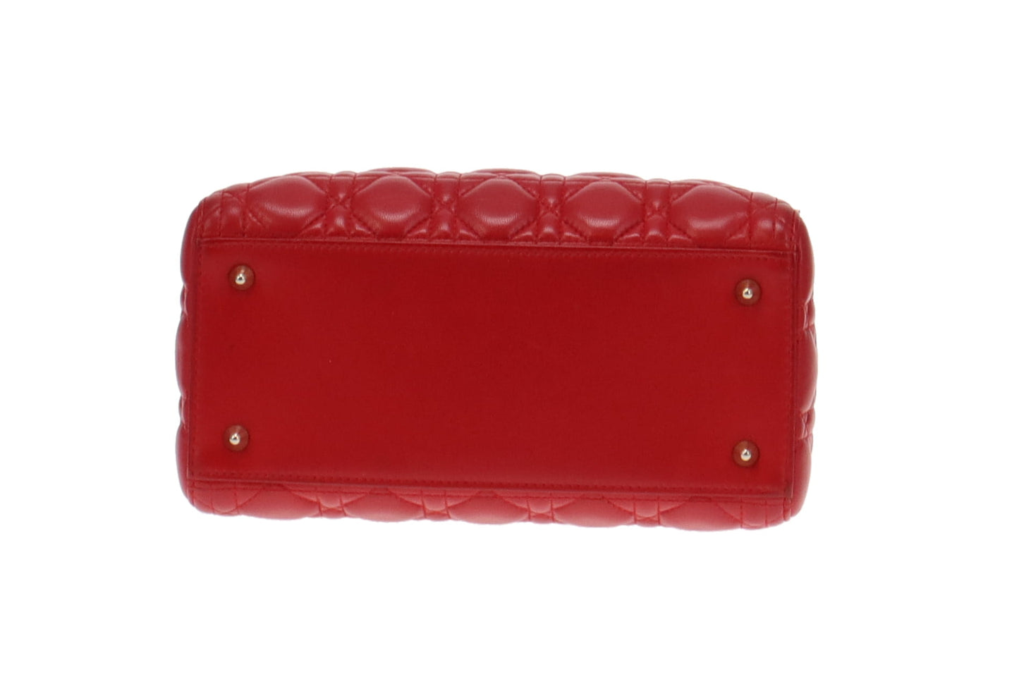 Dior Red Cannage Lambskin Medium Lady Dior 2013