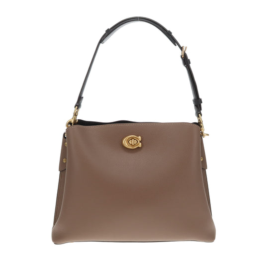 Coach Willow Shoulder Bag Taupe and Black