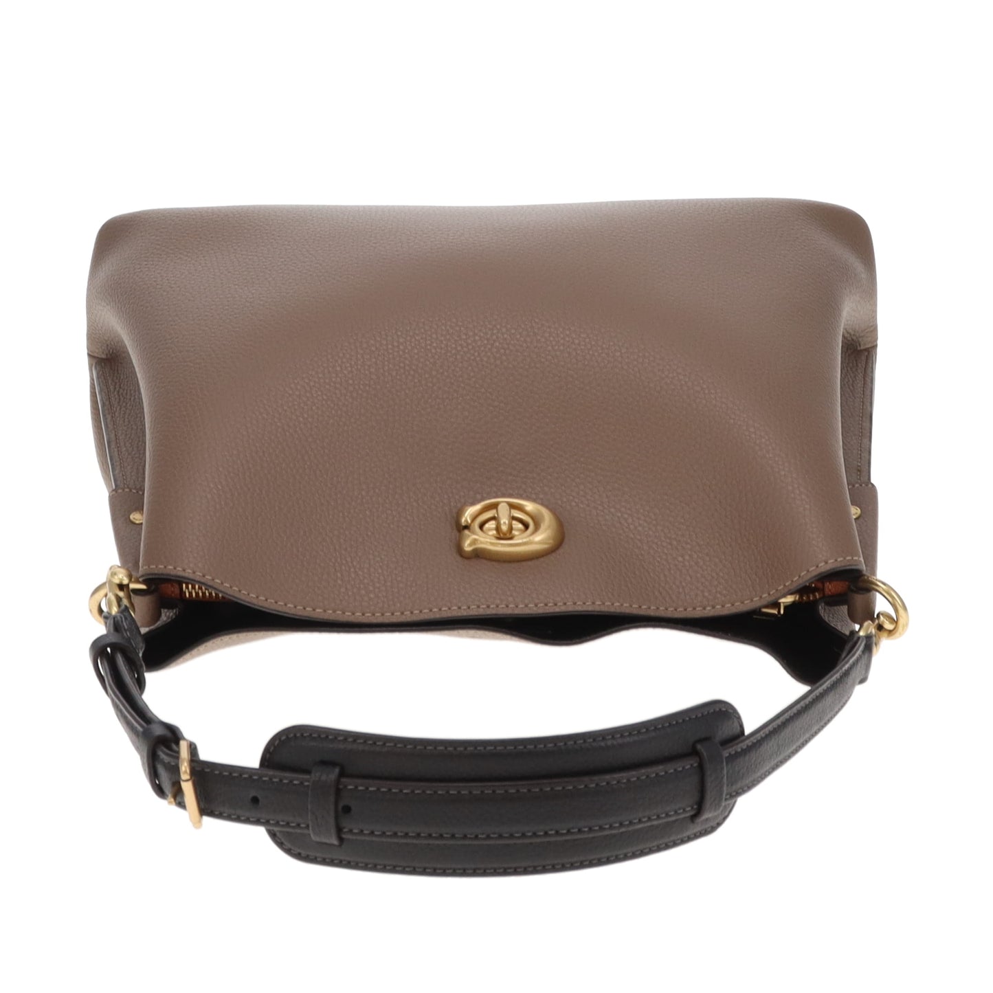 Coach Willow Shoulder Bag Taupe and Black