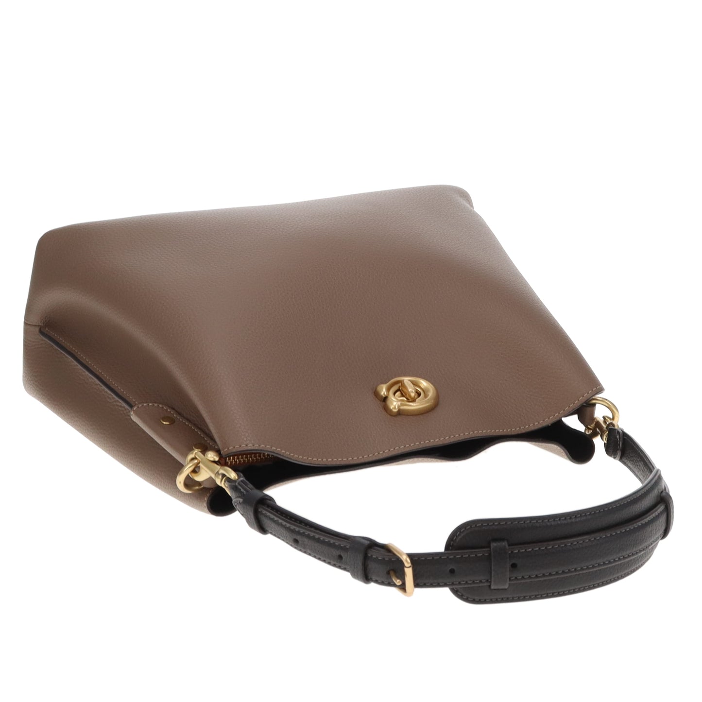 Coach Willow Shoulder Bag Taupe and Black